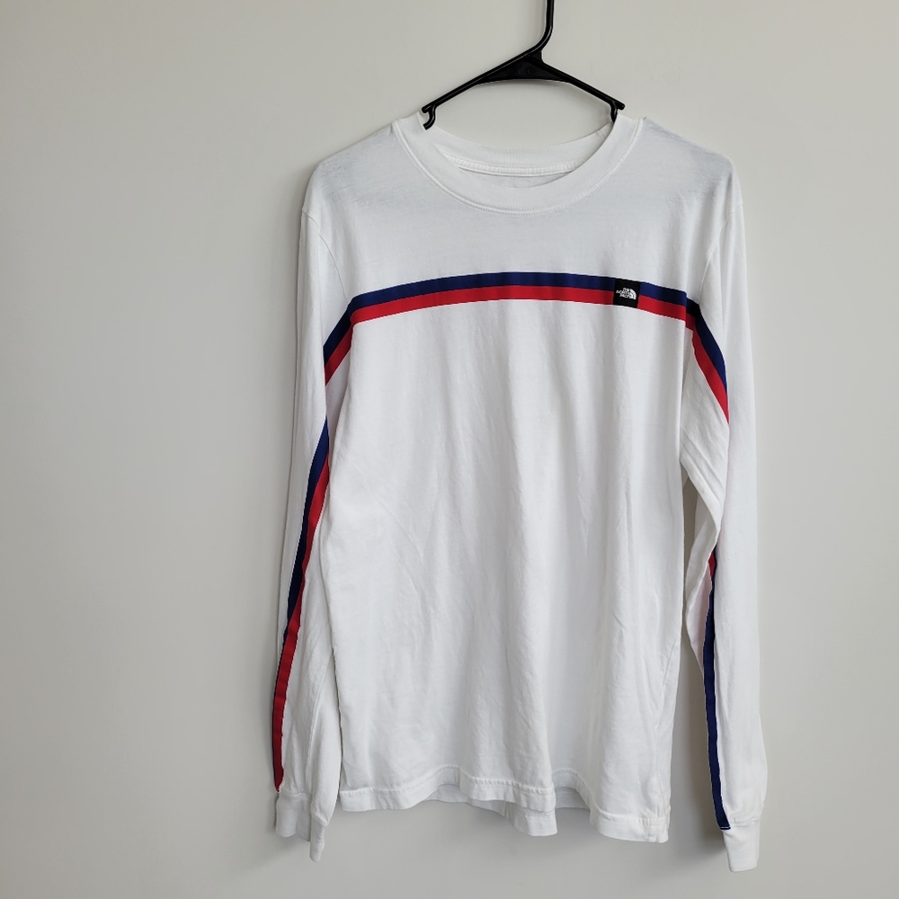 The North Face Logo Striped Long Sleeve Men's  T Shirt Size M
